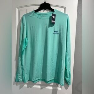 Bassdash men’s fishing sun long sleeve sun shirt teal  green‎ UV XL